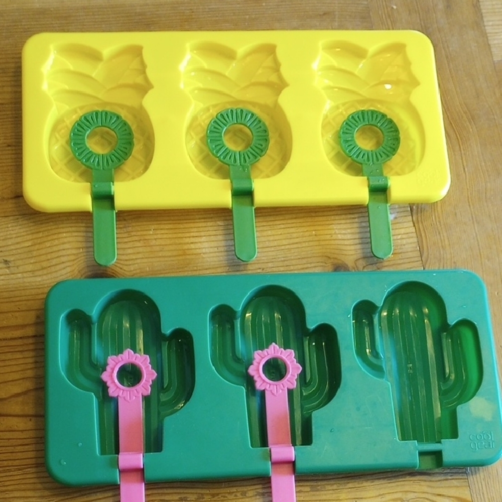 Yellow Pineapple and Green Cactus Ice Pop Molds